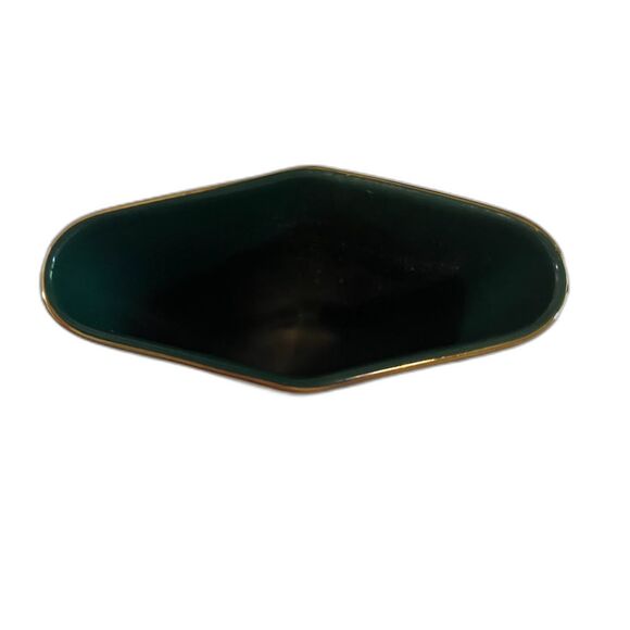 Vtg Toyo Jade Kiku Vase Green Diamond Shape Japanese Asian Art Floral Painted - Picture 4 of 4